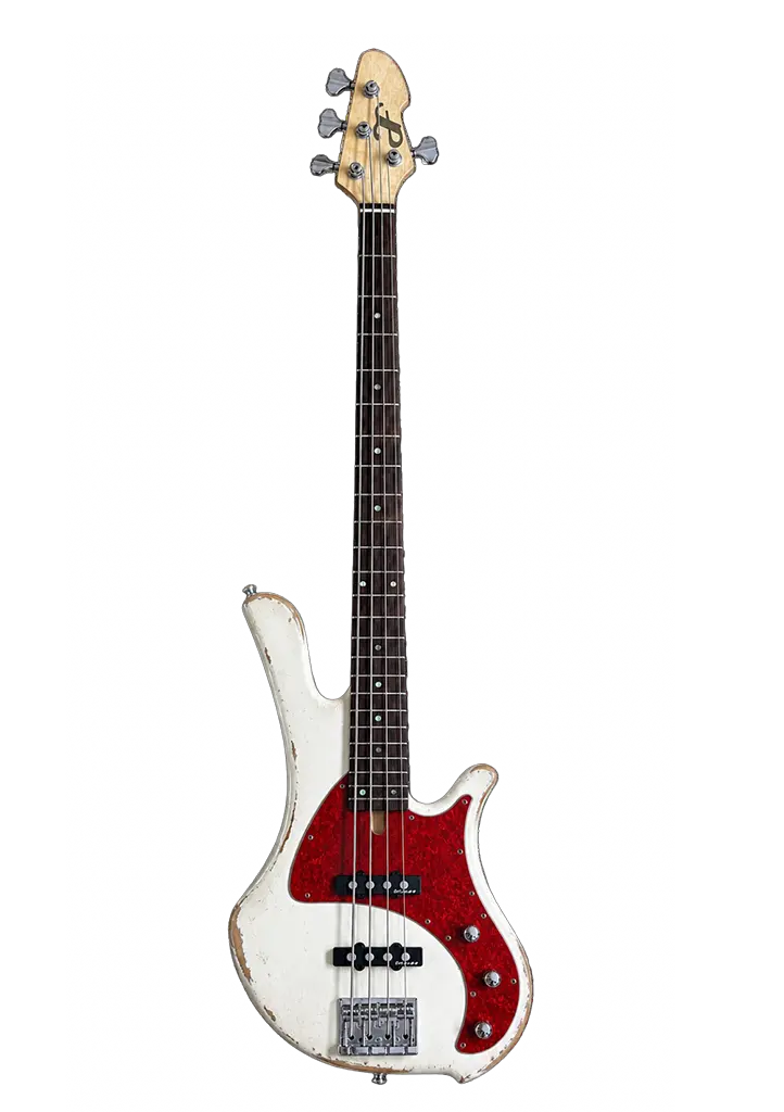 Bajo eléctrico B1 acabado Relic White Af Guitars